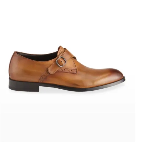 ZEGNA Men's Smooth Leather Single-Monk Slip-On Shoes - Picture 2 of 4